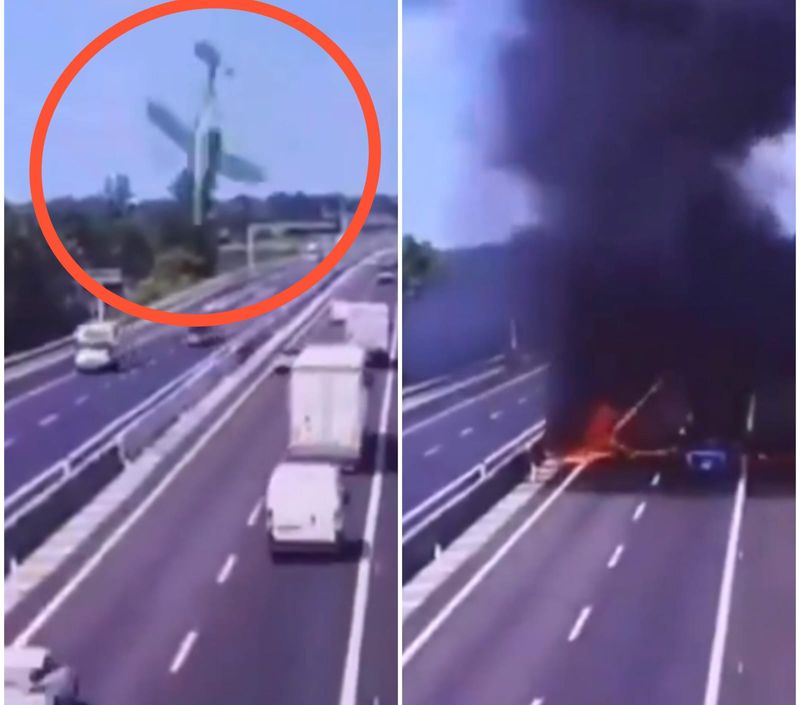 ਹਾਈਵੇਅ ’ਤੇ ਡਿੱਗਿਆ ਜਹਾਜ਼; 75 ਸਾਲਾ ਪਾਇਲਟ ਸਮੇਤ 2 ਦੀ ਮੌਤ