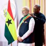 ਪ੍ਰਧਾਨ ਮੰਤਰੀ ਮੋਦੀ ਦਾ ਘਾਨਾ ਦੇ ਕੌਮੀ ਪੁਰਸਕਾਰ ਨਾਲ ਸਨਮਾਨ