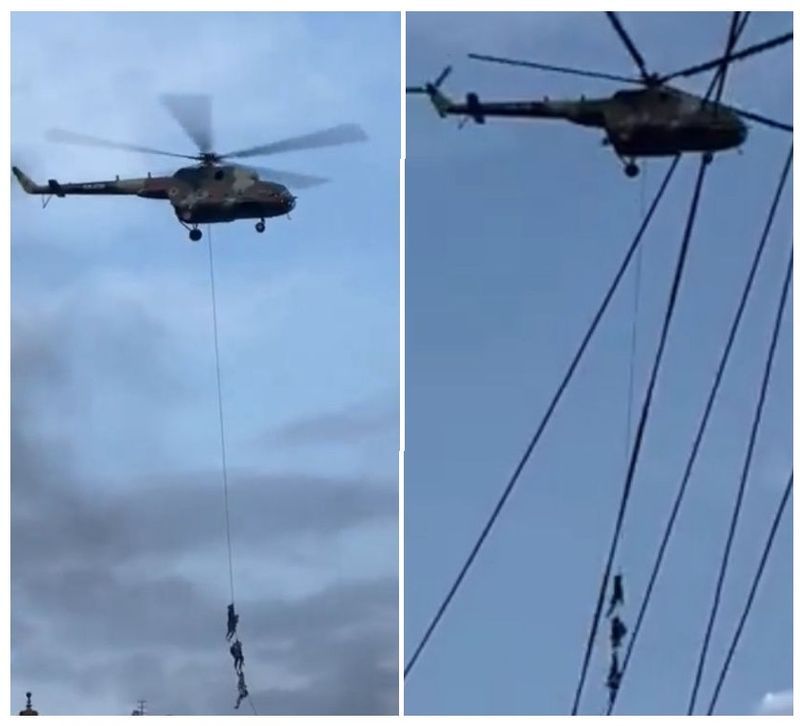 ਨੇਪਾਲ ਦੇ ਮੰਤਰੀ, ਸਿਖਰਲੇ ਅਧਿਕਾਰੀ ਤੇ ਉਨ੍ਹਾਂ ਦੇ ਪਰਿਵਾਰ ਹੈਲੀਕਾਪਟਰ ਦੀ ਰੱਸੀ ਫੜ ਭੱਜੇ