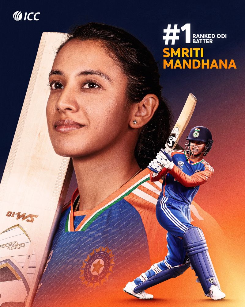 ਮੰਦਾਨਾ ਬੱਲੇਬਾਜ਼ਾਂ ਦੀ ODI ਰੈਂਕਿੰਗ ਵਿੱਚ ਚੋਟੀ ’ਤੇ ਬਰਕਰਾਰ