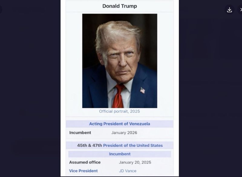 ਟਰੰਪ ਨੇ ‘ਟਰੂਥ ਸੋਸ਼ਲ’ ਪੋਸਟ ਵਿੱਚ ਖੁਦ ਨੂੰ ਵੈਨੇਜ਼ੁਏਲਾ ਦਾ ਕਾਰਜਕਾਰੀ ਰਾਸ਼ਟਰਪਤੀ ਦੱਸਿਆ