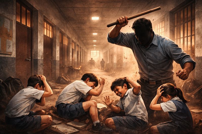 ਮੋਟਰਸਾਈਕਲ ਦੇ ਨੁਕਸਾਨ ਦੇ ਸ਼ੱਕ ’ਚ ਅਧਿਆਪਕ ਨੇ 32 ਵਿਦਿਆਰਥੀਆਂ ਦੀ ਬੇਰਿਹਮੀ ਨਾਲ ਕੁੱਟਮਾਰ