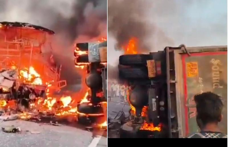 ਟਿੱਪਰ ਨਾਲ ਟੱਕਰ ਮਗਰੋਂ ਬੱਸ ਨੂੰ ਲੱਗੀ ਅੱਗ, 14 ਮੌਤਾਂ